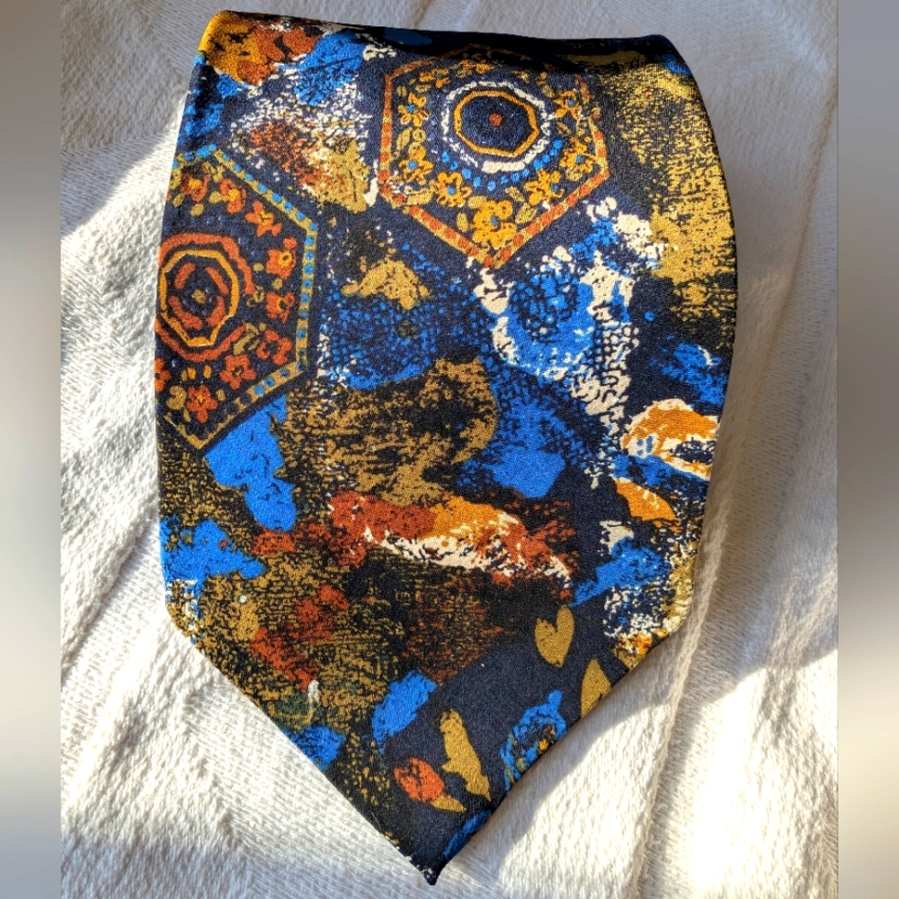 Vintage Silk Tie Colorful Patterned 70s vibes